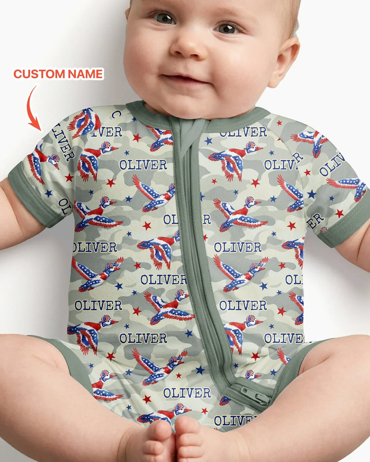 Plantilla PERSONALIZADA de Bambú Pijama Corto con Cremallera