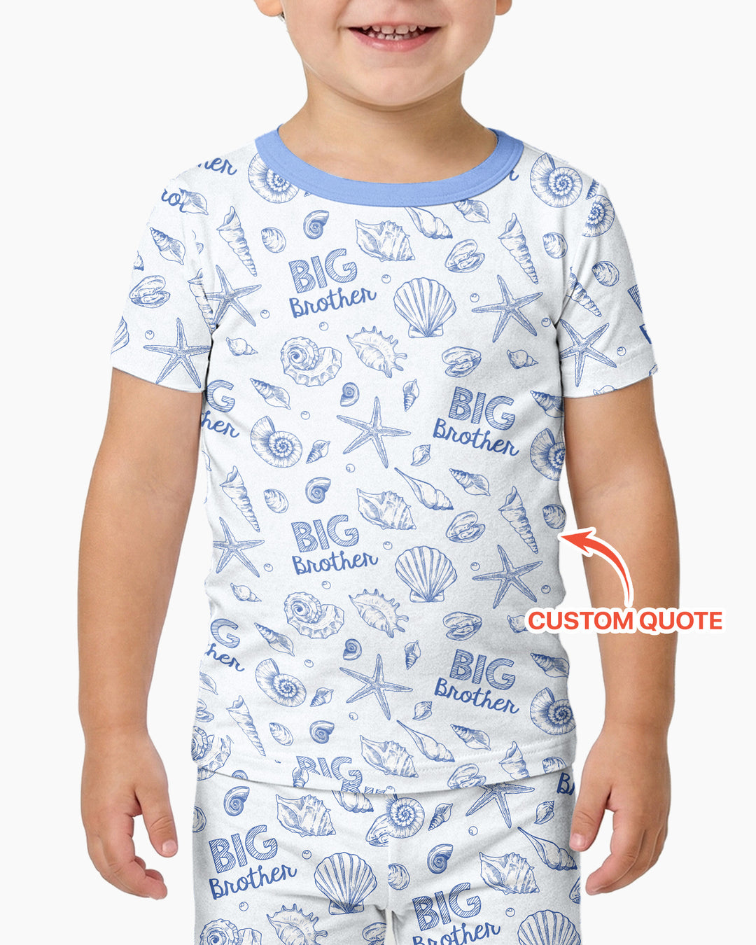 Coquette Seashell Matching Sibling Bamboo Two Piece Short Sleeve Pajama Set