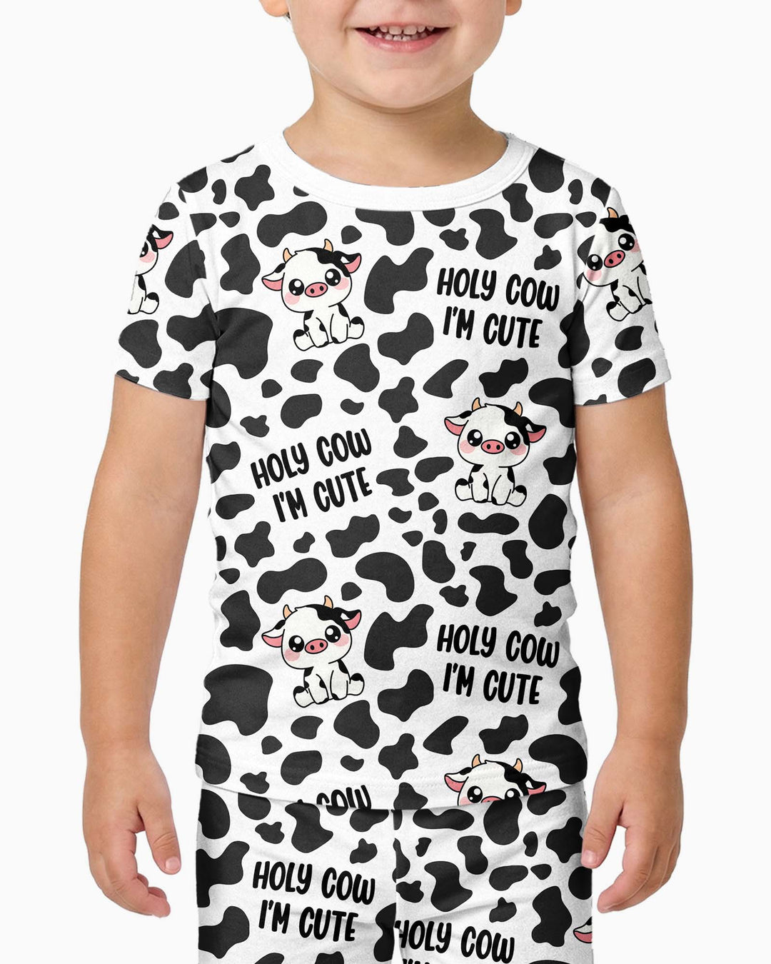 Holy Cow I'm Cute Bamboo Two Piece Short Sleeve Pajama Set