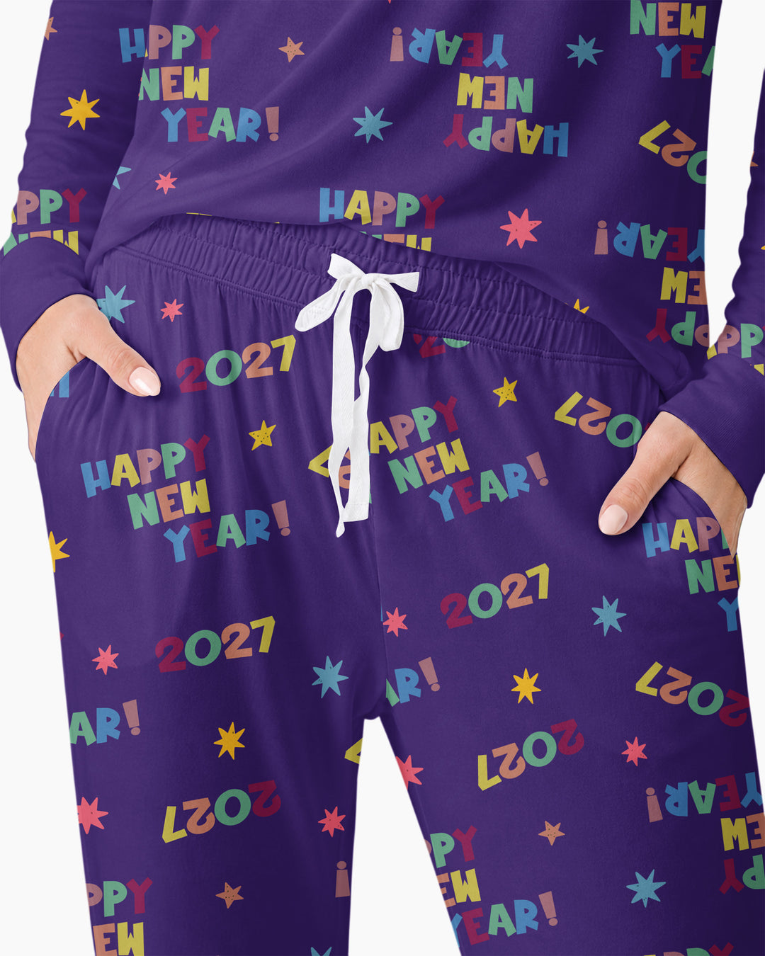 Retro Happy New Year 2027 Bamboo Women Pajama Set
