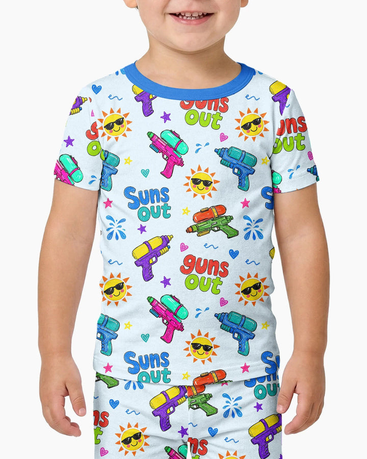 Sun Out Guns Out Bamboo Two Piece Short Sleeve Pajama Set