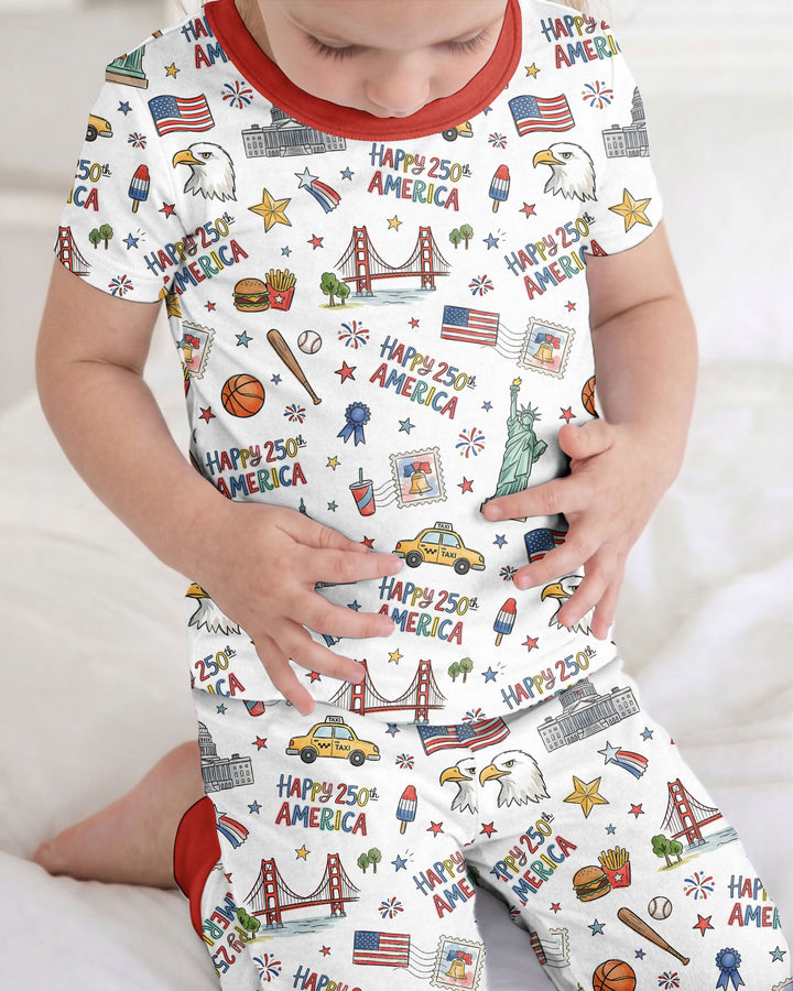 America 250 Celebration Bamboo Two Piece Short Sleeve Pajama Set