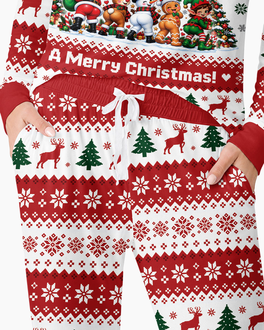 We Wish You Nothing Butt A Merry Christmas Bamboo Women Pajama Set