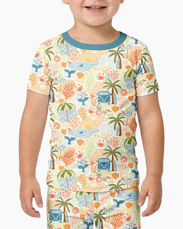 Beachy Boho Bamboo Two Piece Short Sleeve Pajama Set