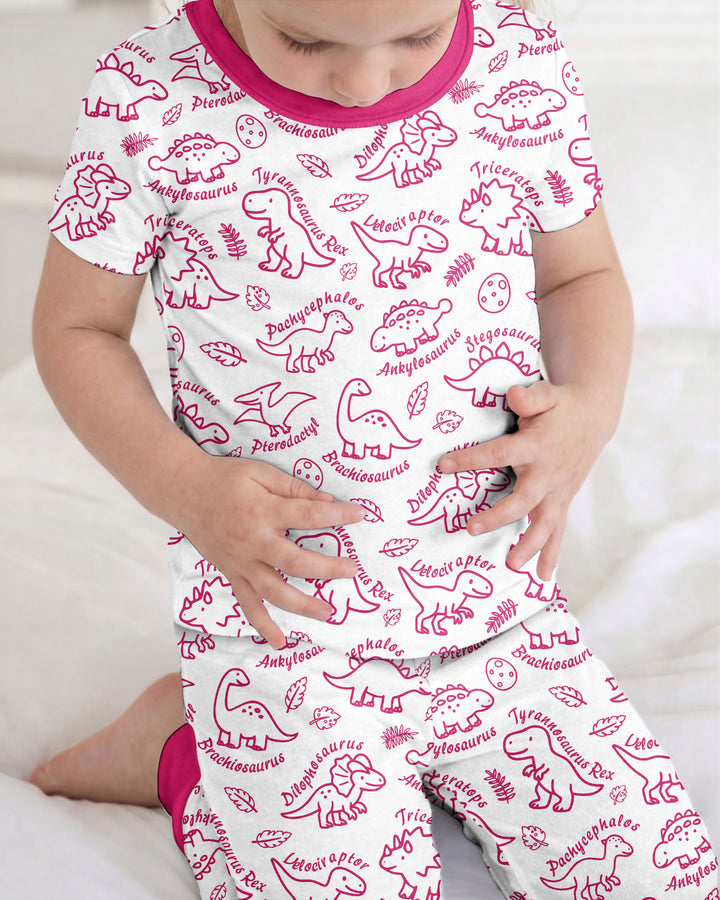 Conjunto de pijama de dos piezas de manga corta de bambú