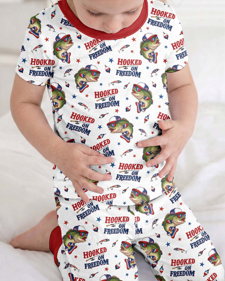 Hooked On Freedom Bamboo Two Piece Short Sleeve Pajama Set