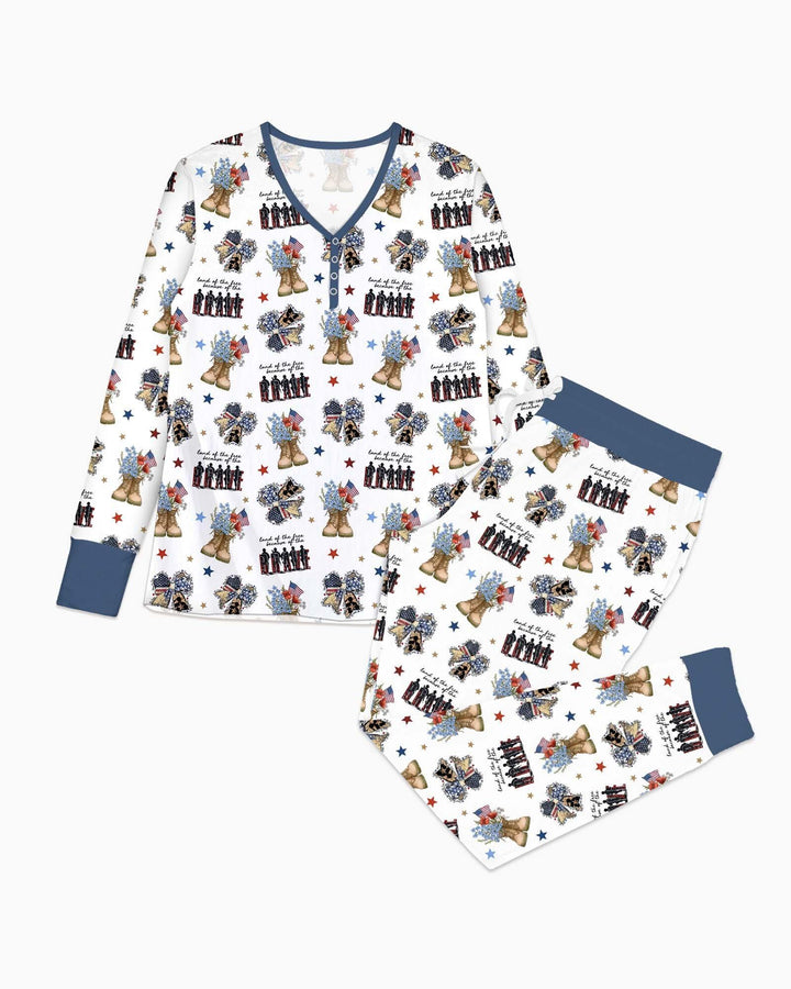 Honor the Brave Family Matching Bamboo Women Pajama Set