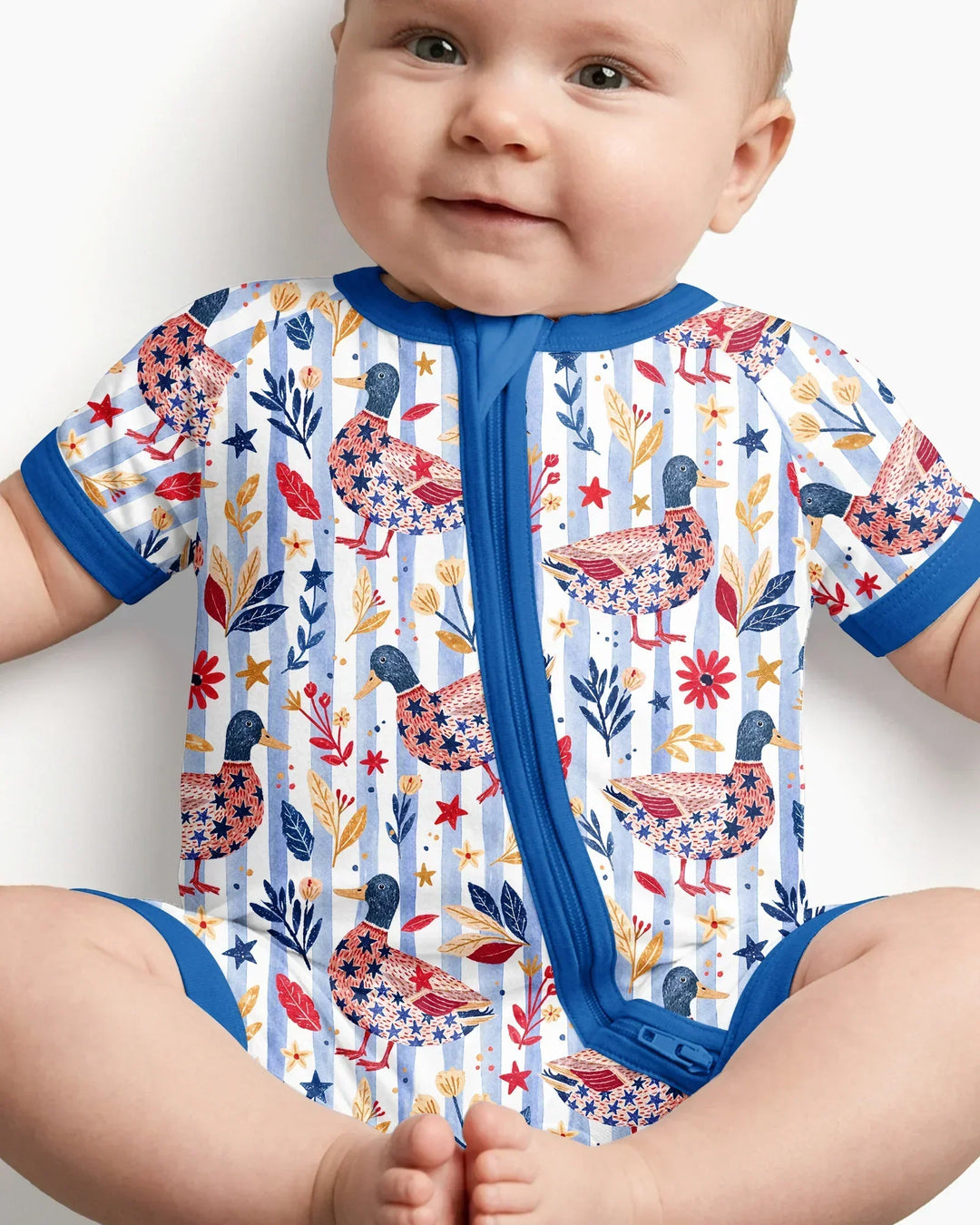Patriotic Mallard Duck Bamboo Shorty Zippy