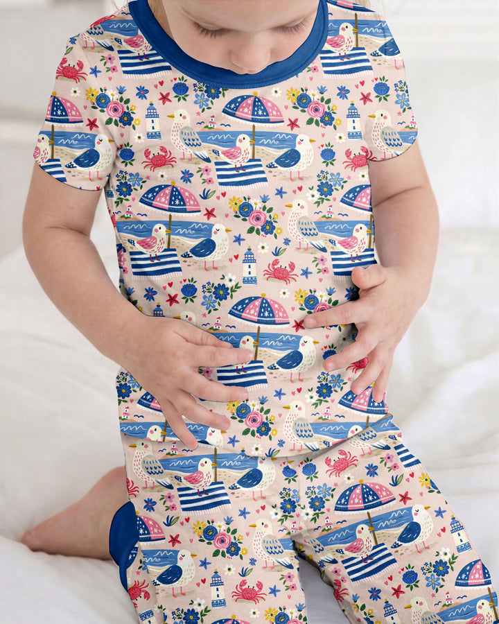 A Day At The Shore Bamboo Two Piece Short Sleeve Pajama Set