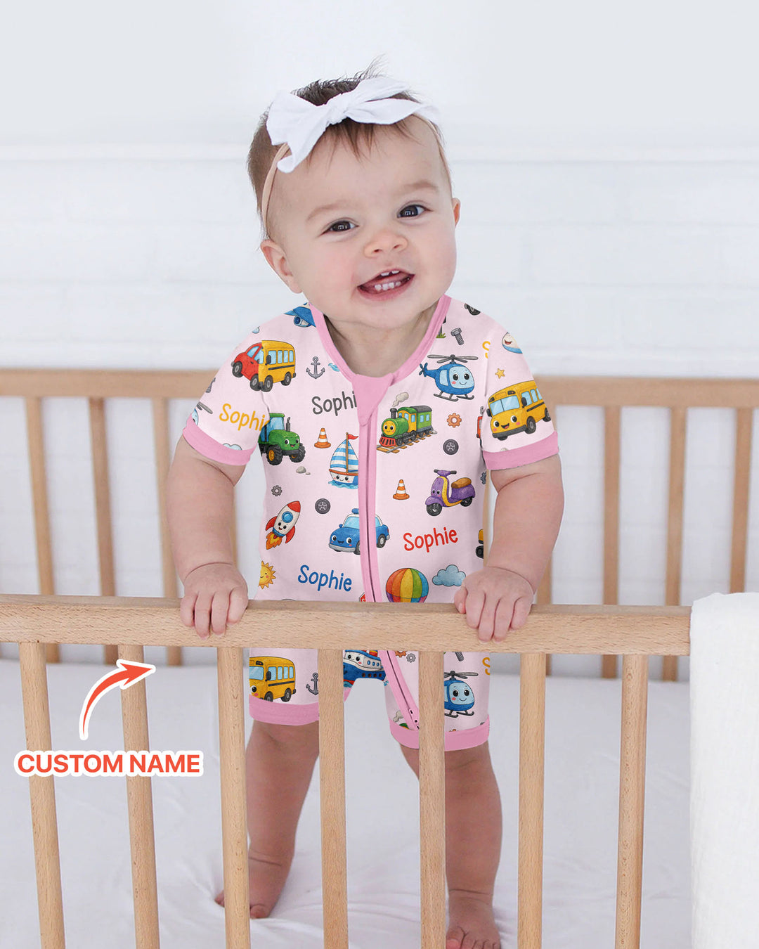 Plantilla PERSONALIZADA de Bambú Pijama Corto con Cremallera