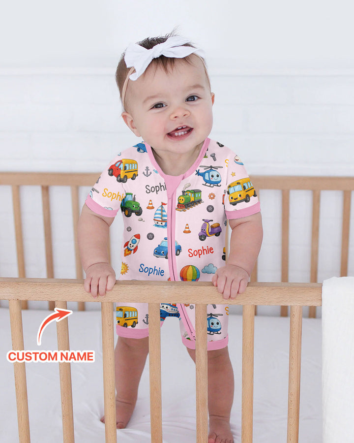 Plantilla PERSONALIZADA de Bambú Pijama Corto con Cremallera