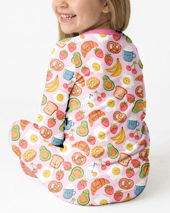 Zweiteiliges Langarm-Pyjama-Set mit Sommerfrüchten