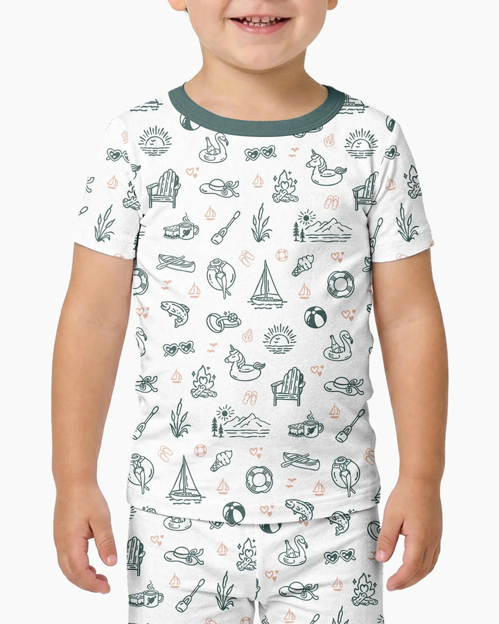 Lake Vibe Bamboo Two Piece Short Sleeve Pajama Set