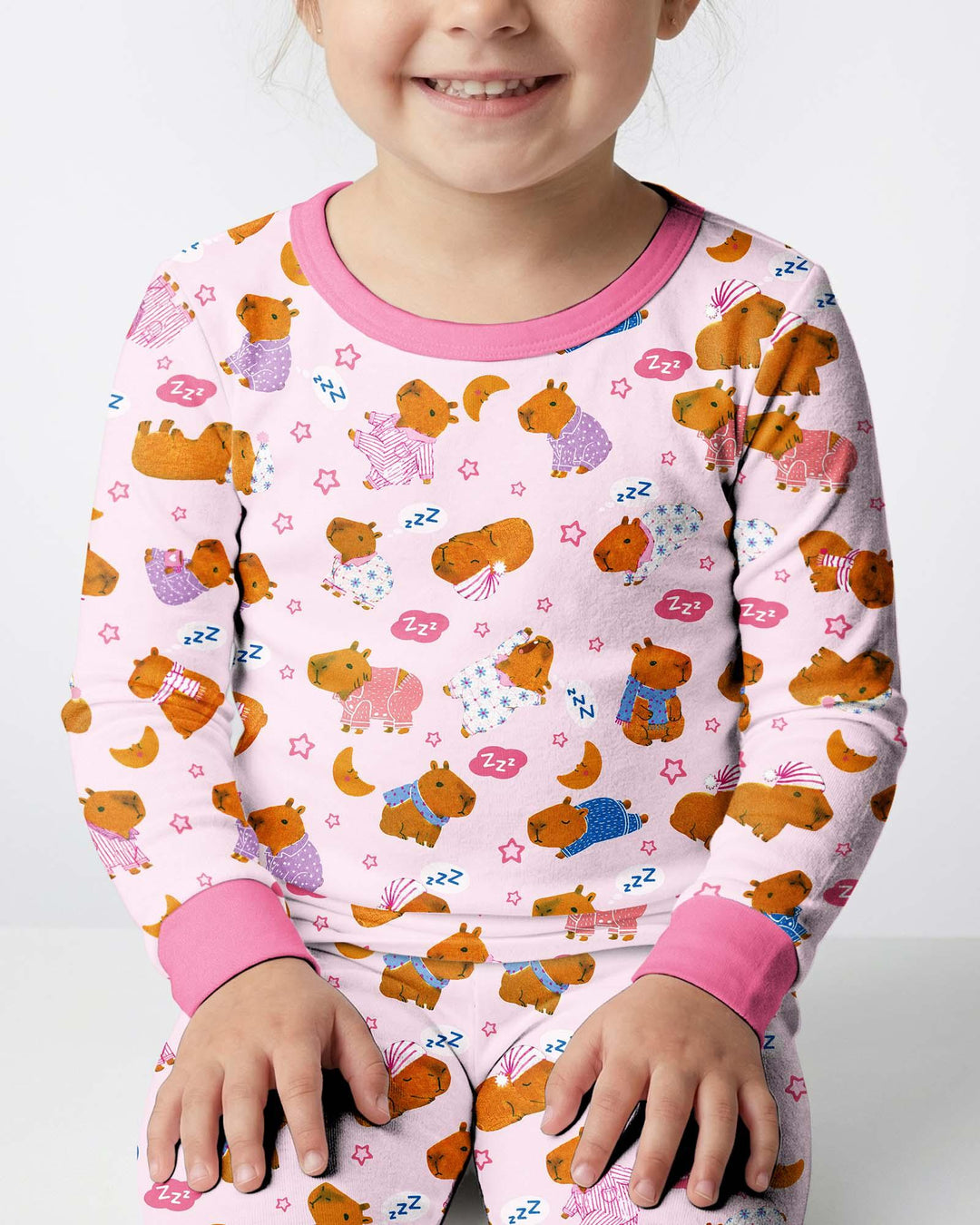 Capyjama Family Matching Bamboo Two Piece Long Sleeve Pajama Set