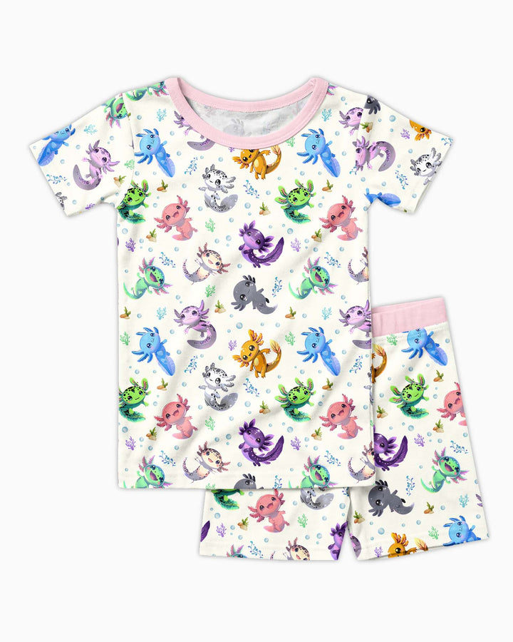 Conjunto de Pijama de Dos Piezas de Bambú con Mangas Cortas y Pantalones Cortos