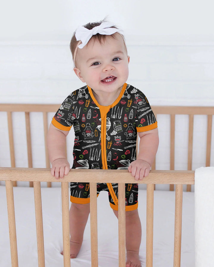 Backyard BBQ Party Family Matching Bamboo Shorty Zippy