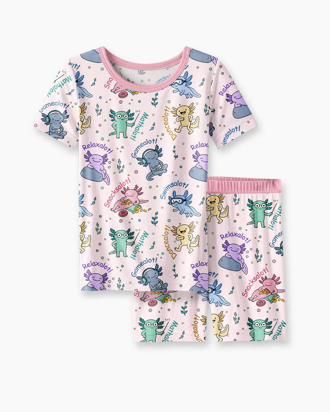 A Lotta Axolotls Bamboo Two Piece Short Sleeve Shorts Pajama Set