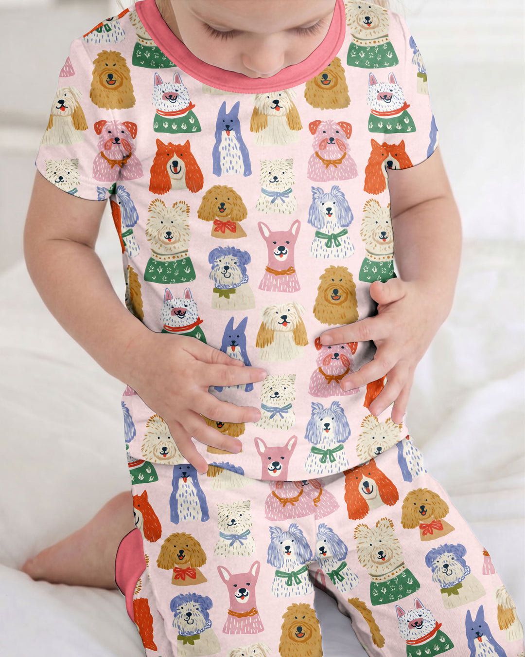 Puppy Portrait Bamboo Two Piece Short Sleeve Pajama Set
