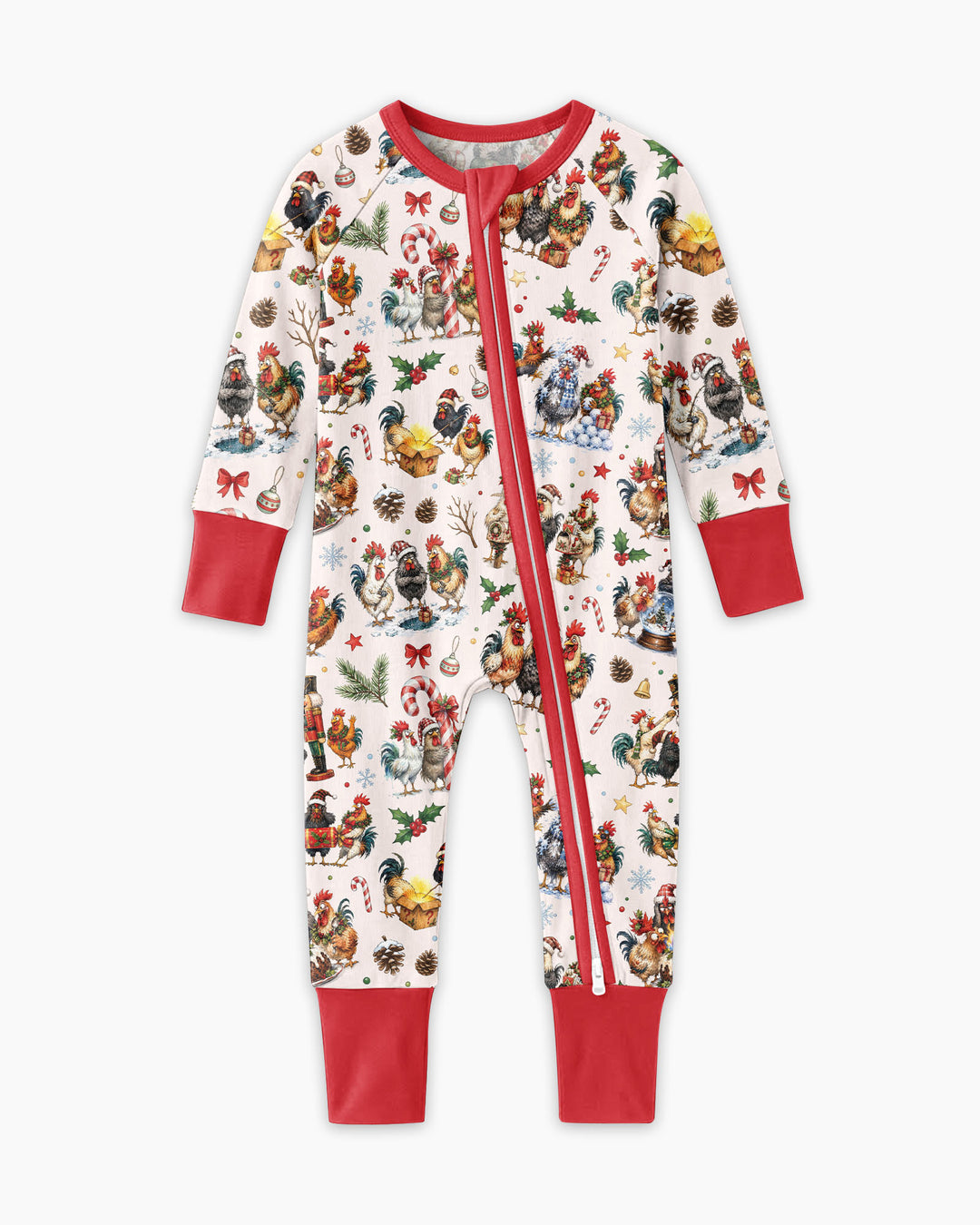 Funny Roosters On Christmas Bamboo Convertible Zippy