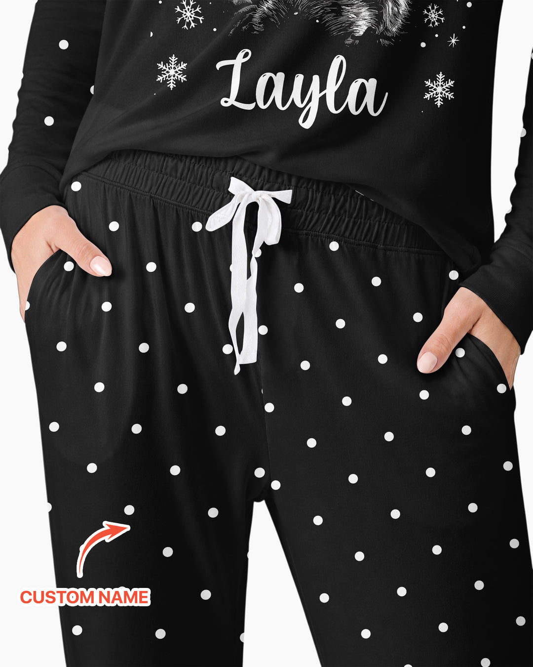 Custom Name Vintage Believe Santa Bamboo Women Pajama Set