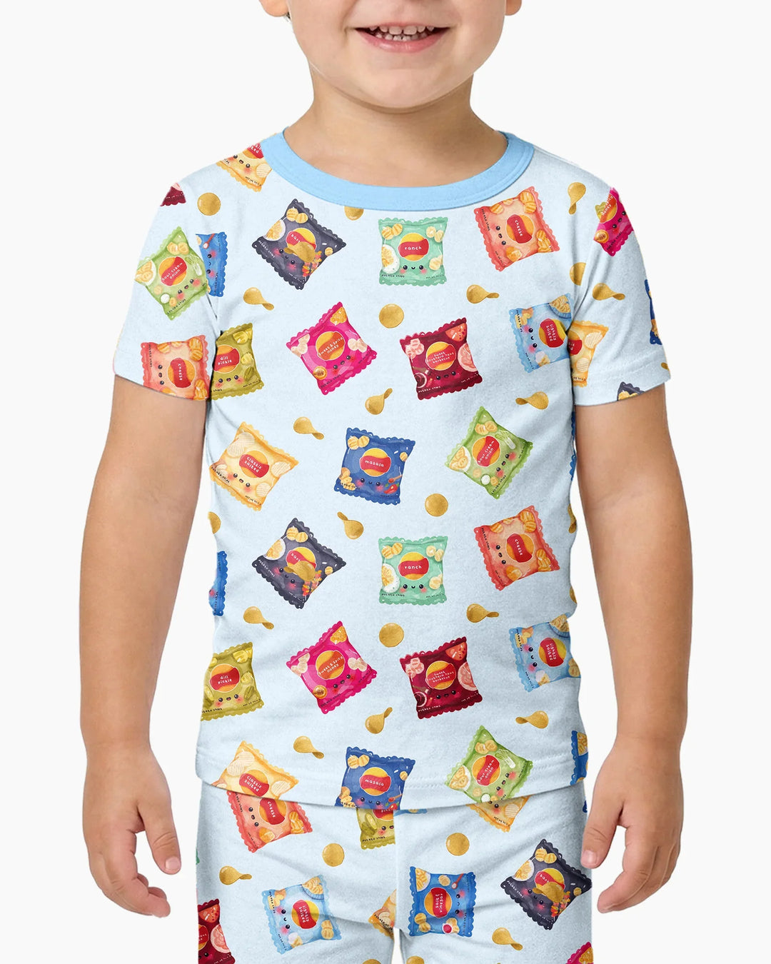 Potato Chips Bamboo Two Piece Short Sleeve Pajama Set