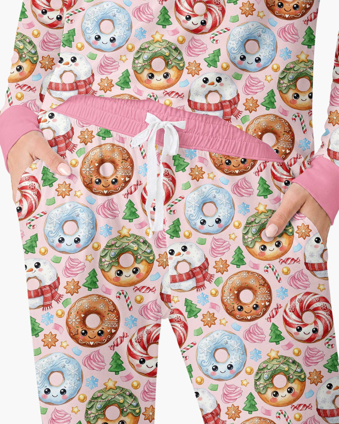 Kawaii Christmas Donuts Bamboo Women Pajama Set