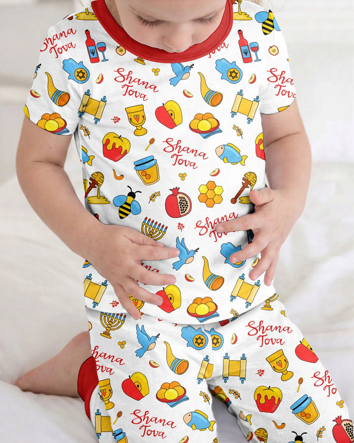 Zweiteiliges, kurzärmliges Pyjama-Set mit Marienkäfern