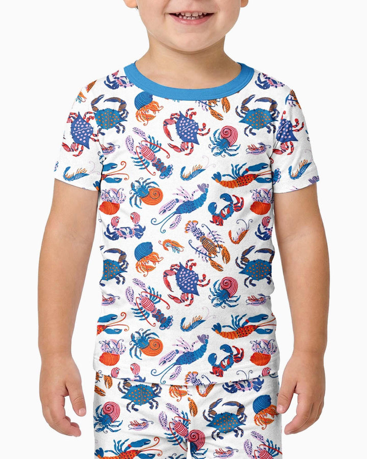Crustacean Nation Family Matching Bamboo Two Piece Short Sleeve Pajama Set