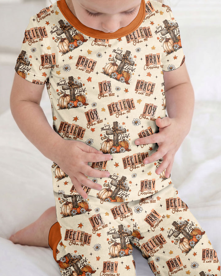 Conjunto de pijama de dos piezas de manga corta de bambú