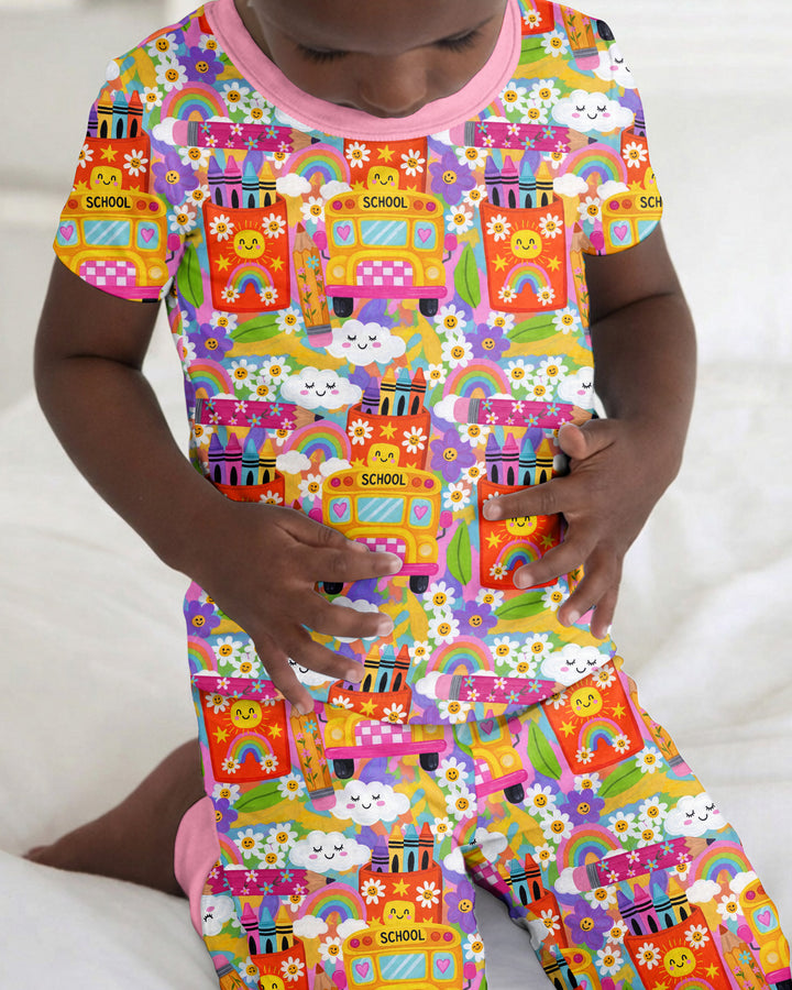 Zweiteiliges, kurzärmliges Pyjama-Set mit Marienkäfern