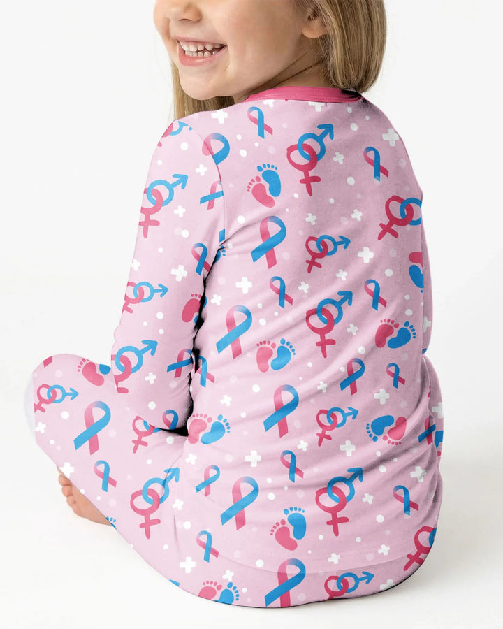 Zweiteiliges Langarm-Pyjama-Set mit Sommerfrüchten