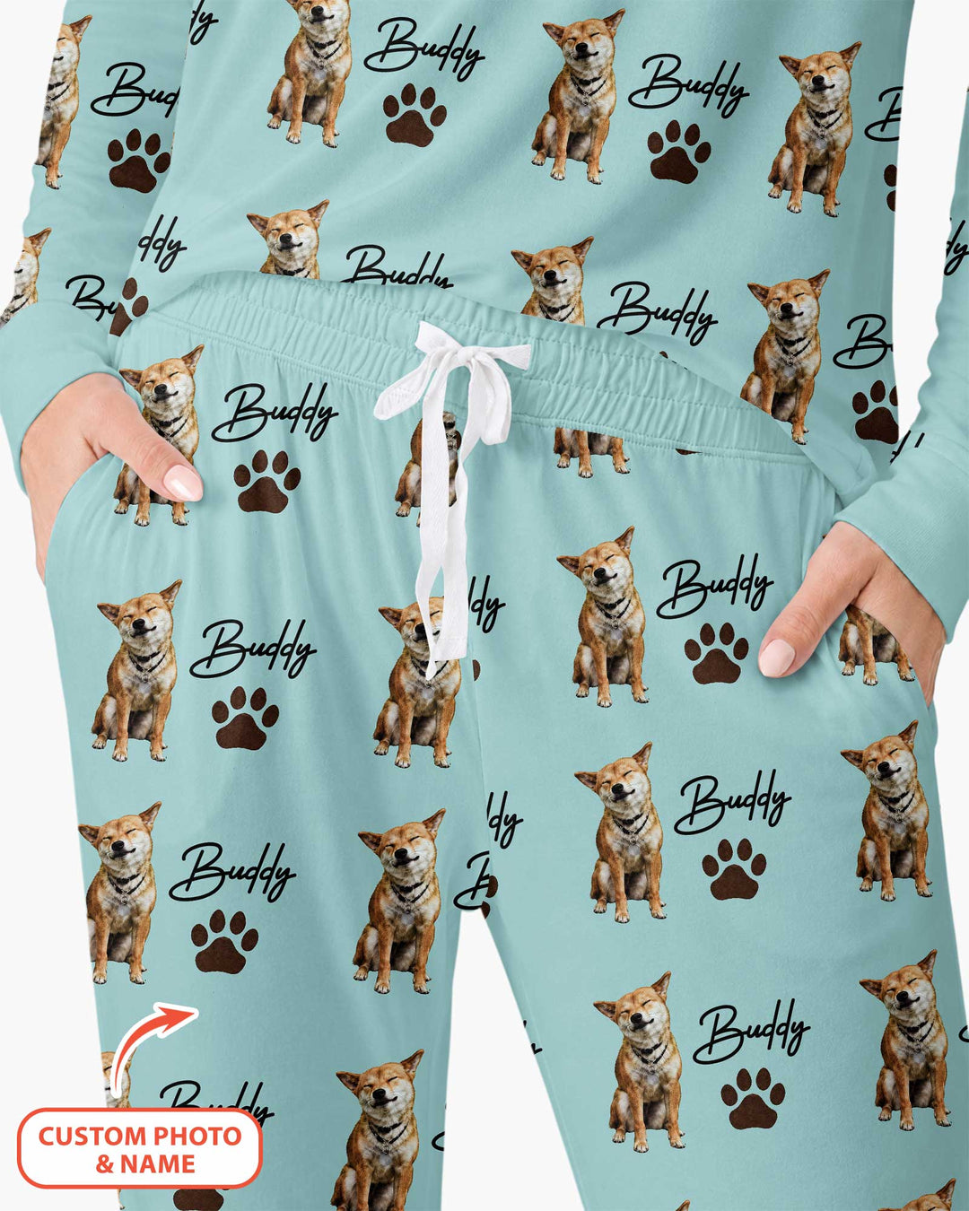 Personalized Pet Portrait Bamboo Women Pajama Set