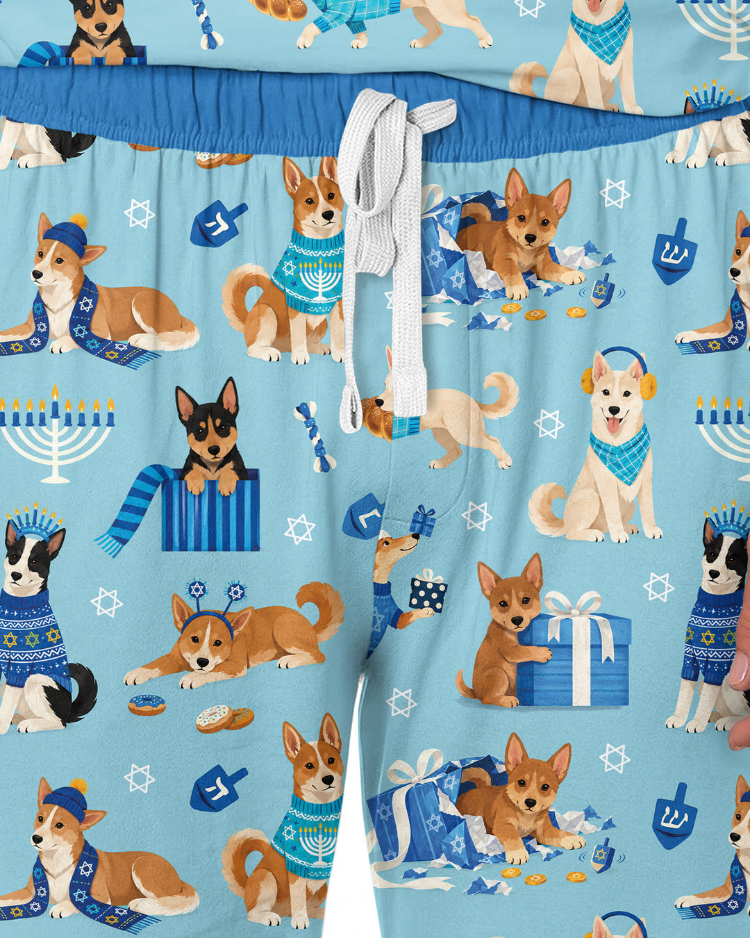 Hannukkah Protected by A Canaan Dog Bamboo Men's Pajama Set
