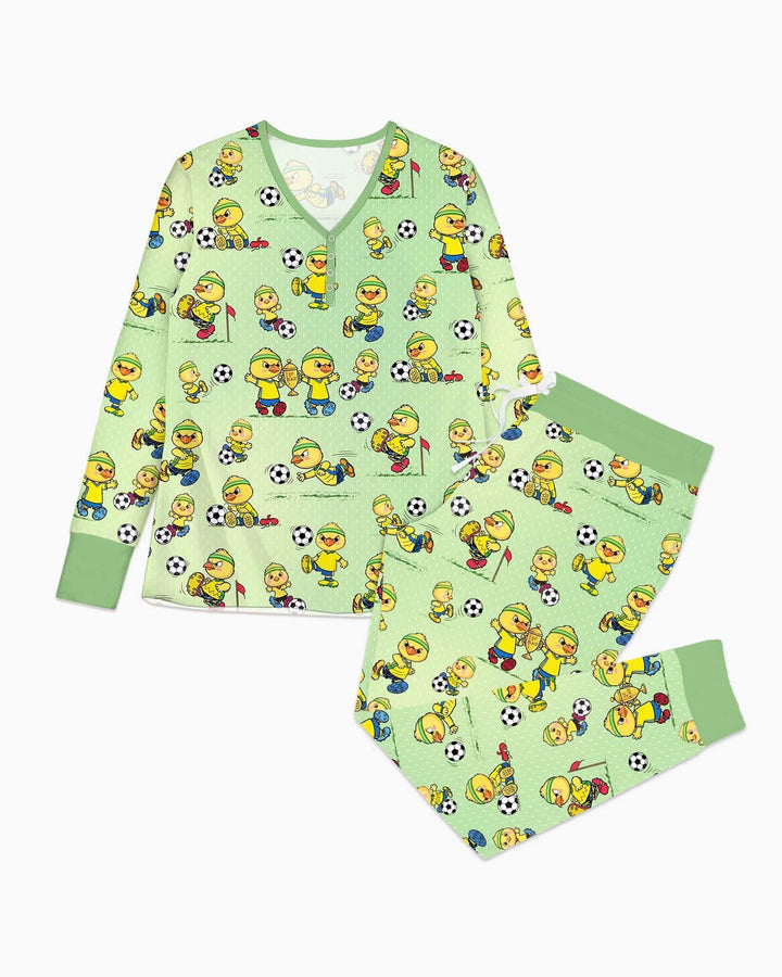 Brasil Soccer Fan Family Matching Bamboo Women Pajama Set
