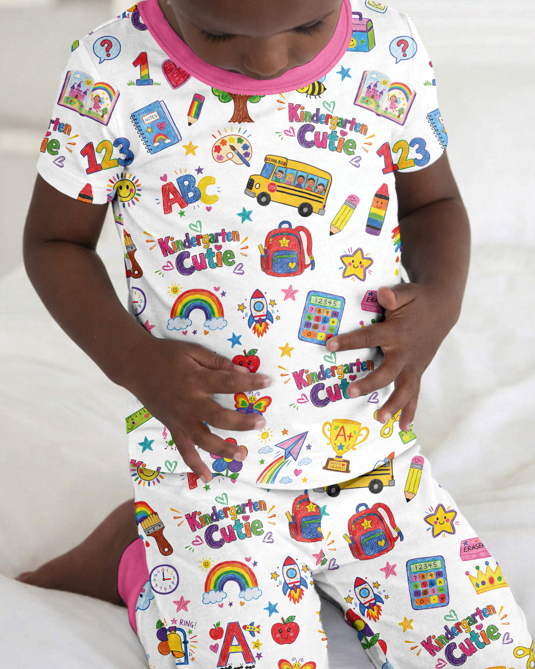 Kindergarten Cutie Bamboo Two Piece Short Sleeve Pajama Set