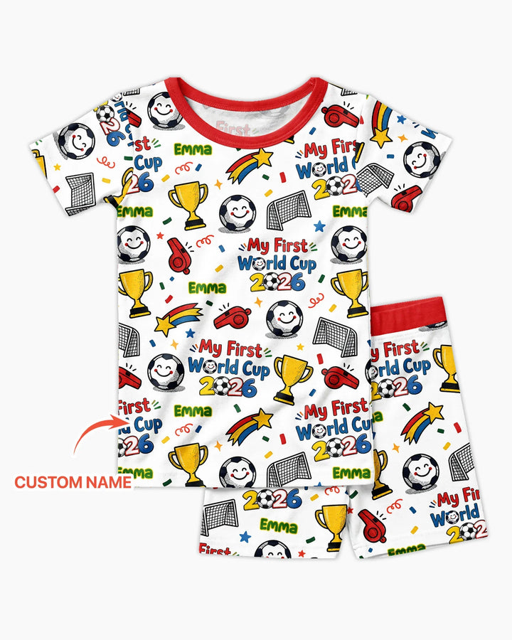Pijama de bambú de dos piezas de manga corta con pantalón corto, plantilla personalizada