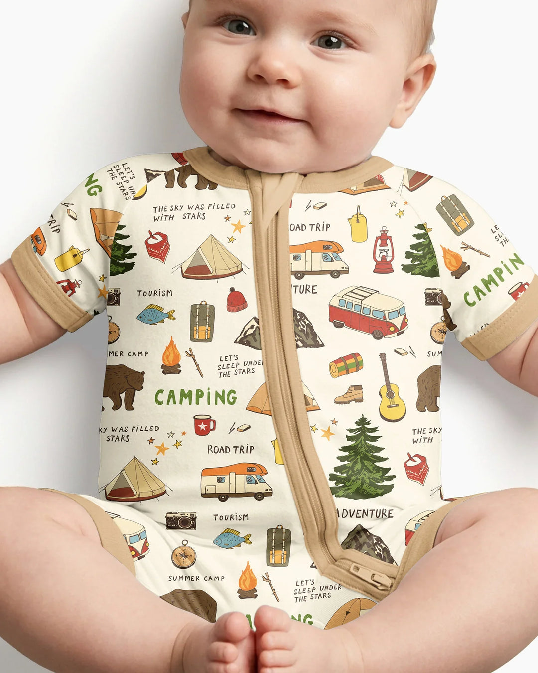 Outdoor Camping Adventure Family Matching Bamboo Shorty Zippy