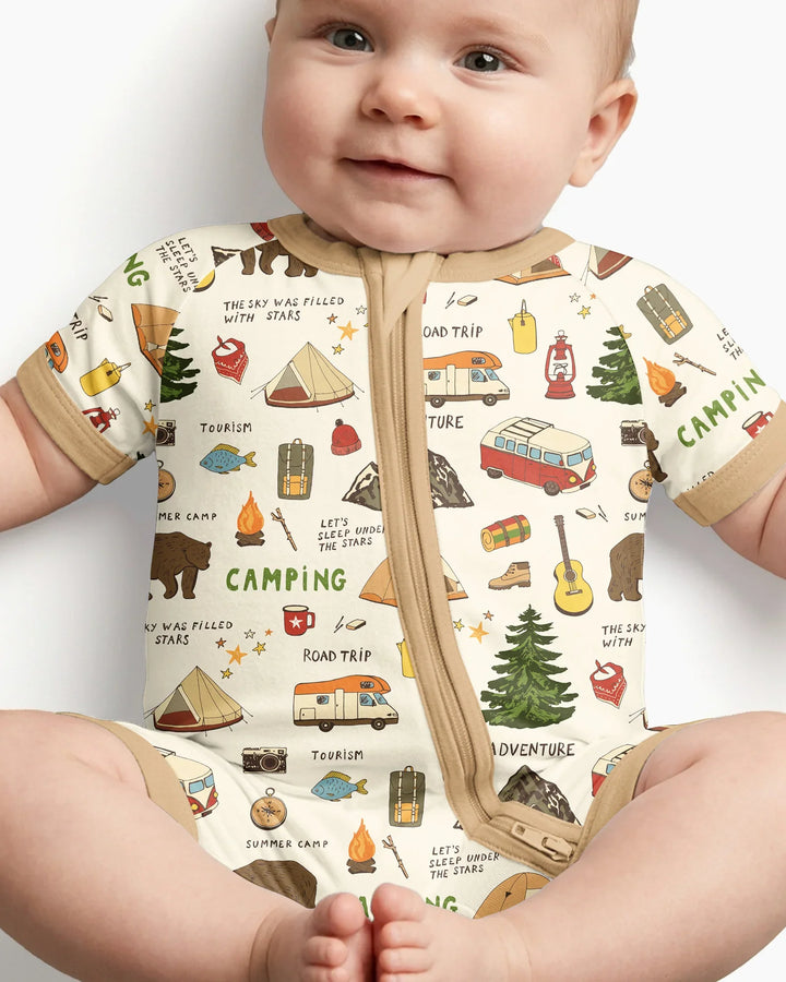 Outdoor Camping Adventure Family Matching Bamboo Shorty Zippy