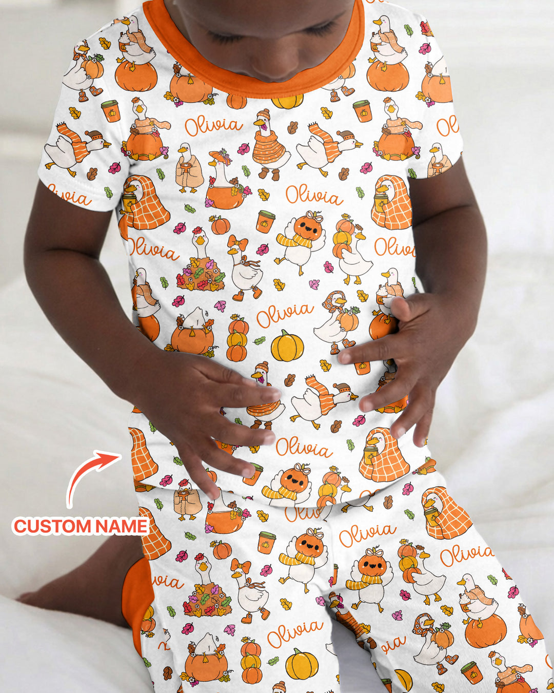 Fall Silly Goose Bamboo Two Piece Short Sleeve Pajama Set