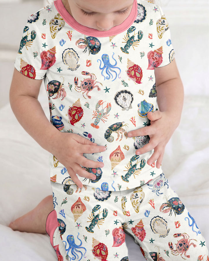 Preppy Coastal Bamboo Two Piece Short Sleeve Pajama Set