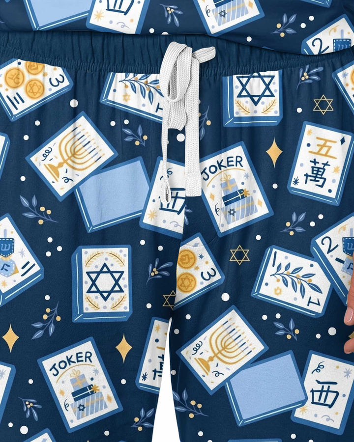 Mahjong Tov Hanukkah Family Matching Bamboo Men's Pajama Set