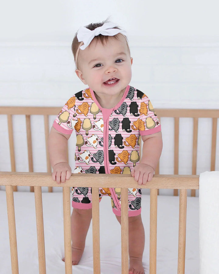 Funny Cat Butts Club Family Matching Bamboo Shorty Zippy