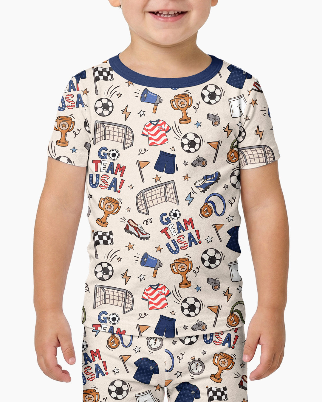 Soccer Go Team USA Bamboo Two Piece Short Sleeve Pajama Set