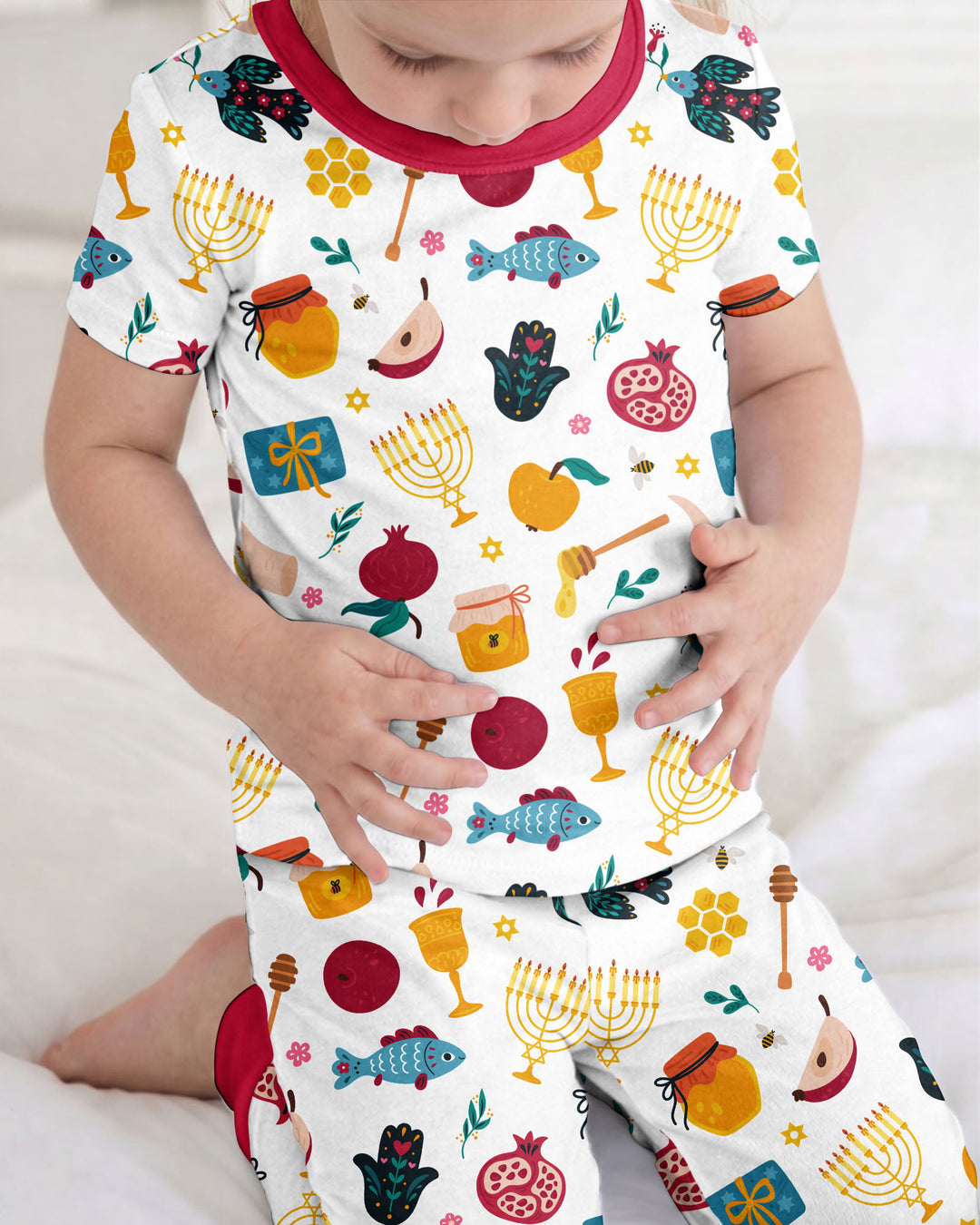 Shanah Tovah Party Bamboo Two Piece Short Sleeve Pajama Set