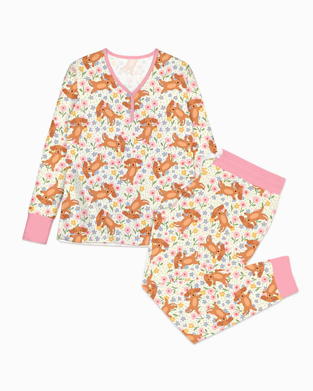 Plantilla de conjunto de pijama de mujer de bambú