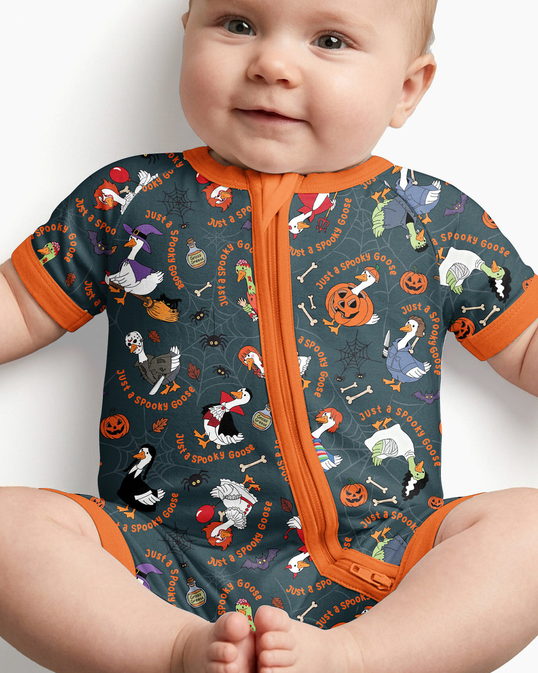 Just A Spooky Goose Family Matching Bamboo Shorty Zippy
