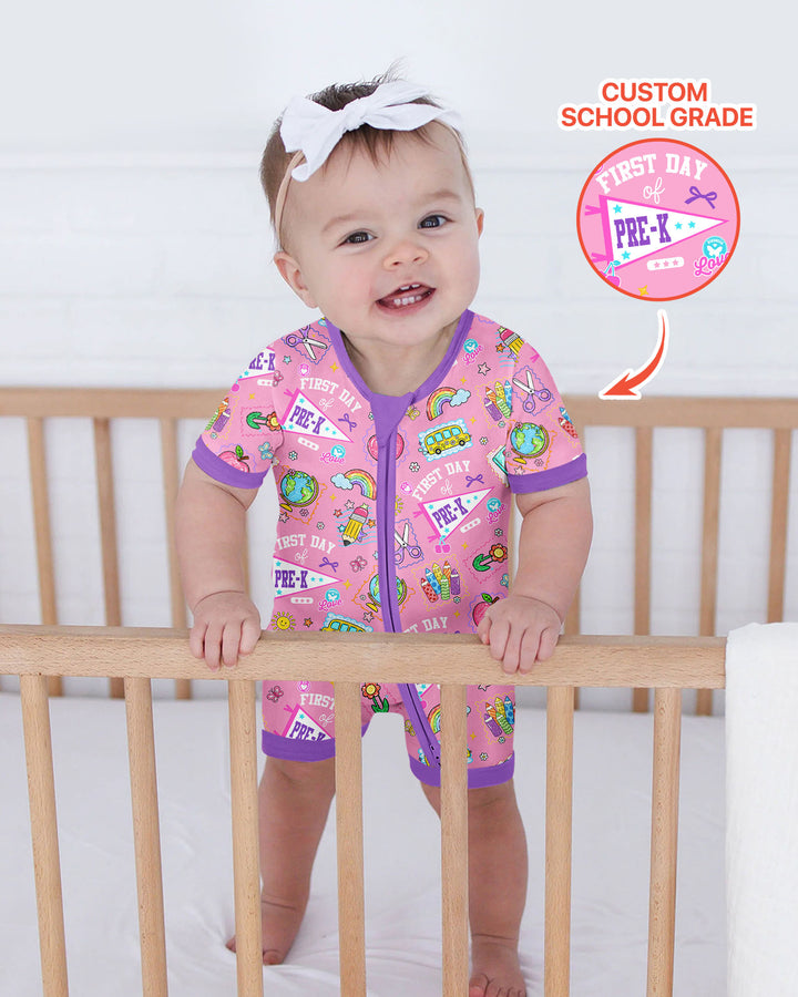Plantilla PERSONALIZADA de Bambú Pijama Corto con Cremallera