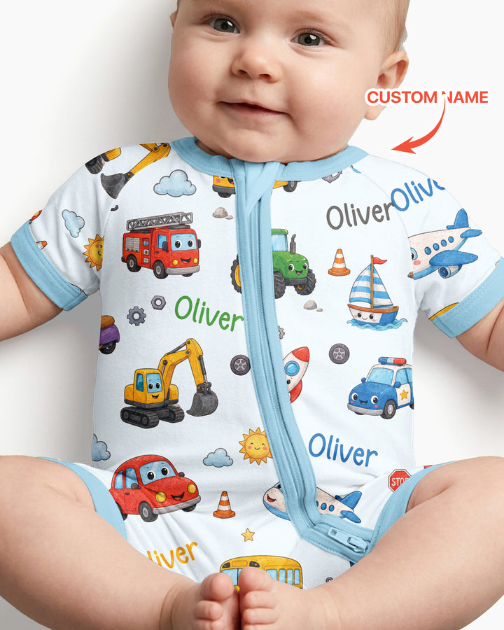 Plantilla PERSONALIZADA de Bambú Pijama Corto con Cremallera