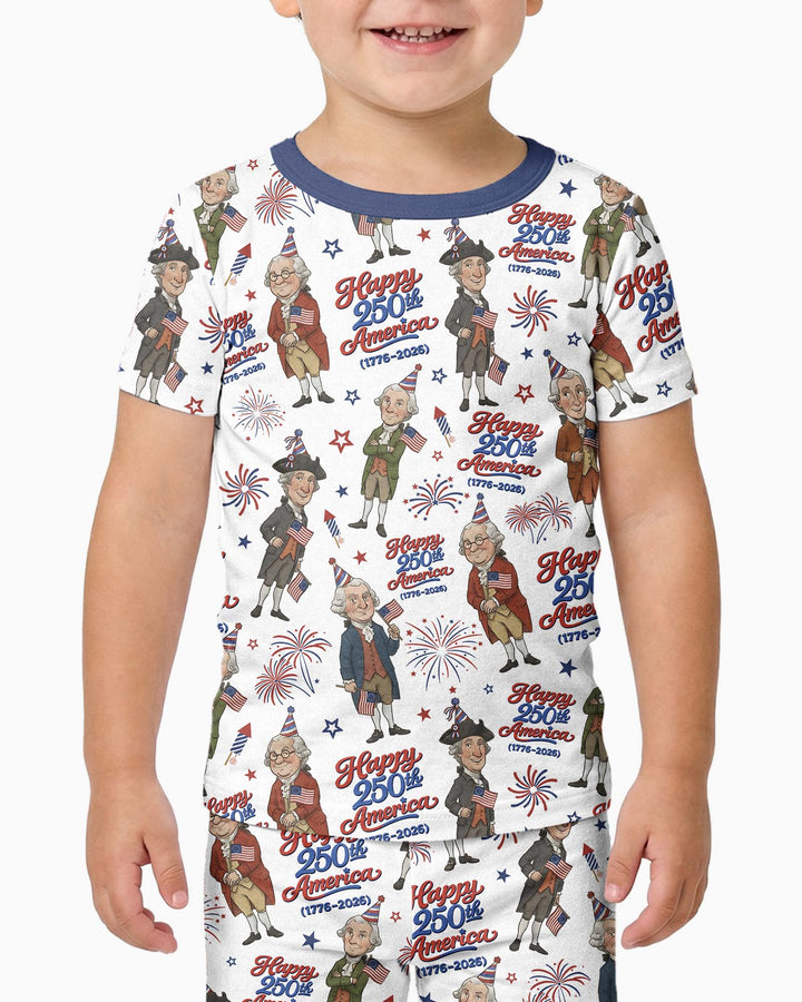 Party Like It's 1776 Family Matching Bamboo Two Piece Short Sleeve Pajama Set