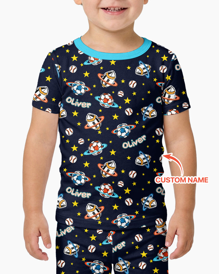 Zweiteiliges, kurzärmliges Pyjama-Set mit Marienkäfern